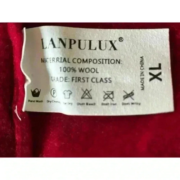Lanpulux Womens Sweater 100% Wool XL Red - Picture 4 of 5